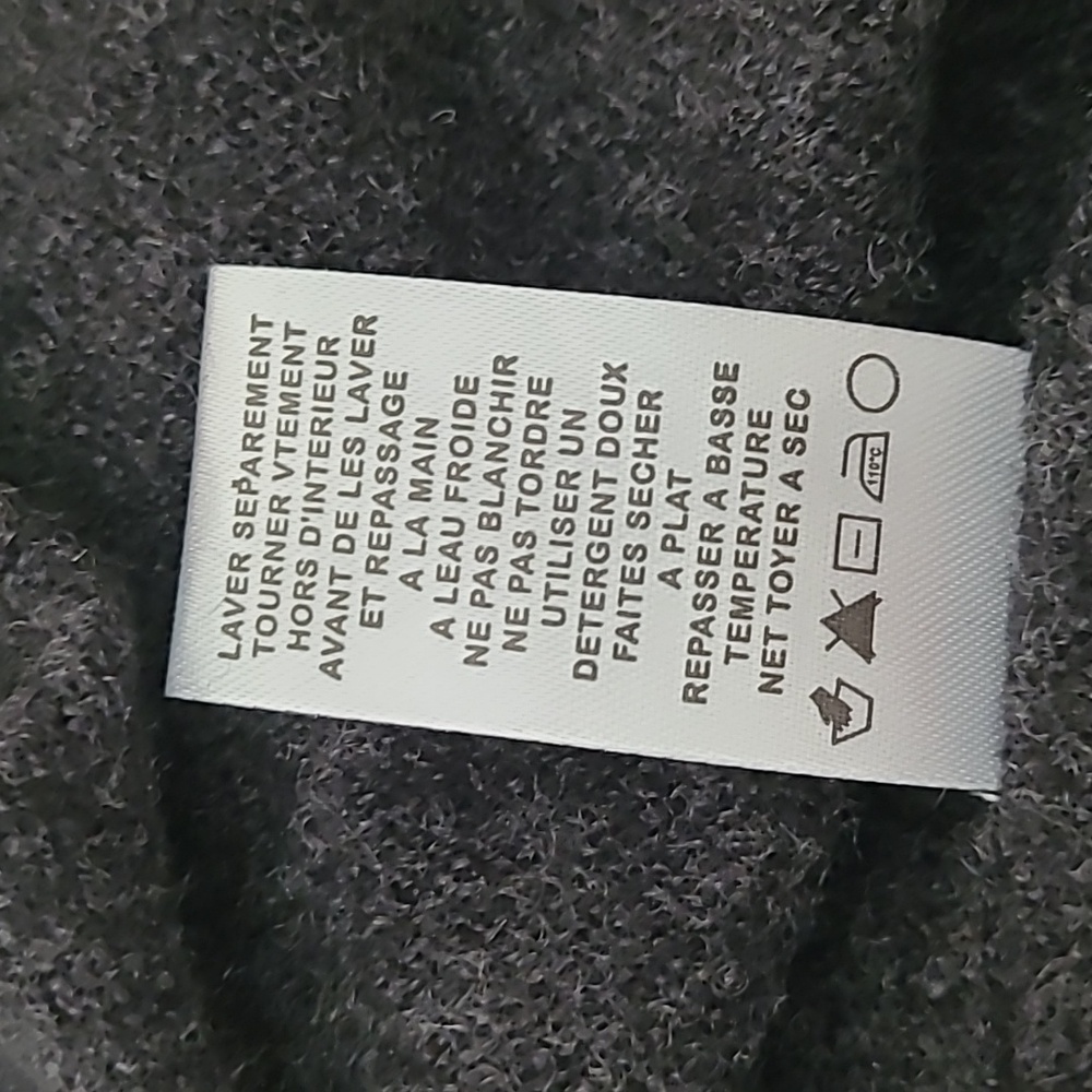NWT TAHARI 100% Cashmere Cardigan Hooded Charcoal Gray Lounge Robe XL - Picture 10 of 10